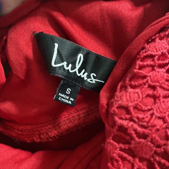 Lulu’s Real Life Dream Berry Red Lace Midi Dress - Picture 11 of 13